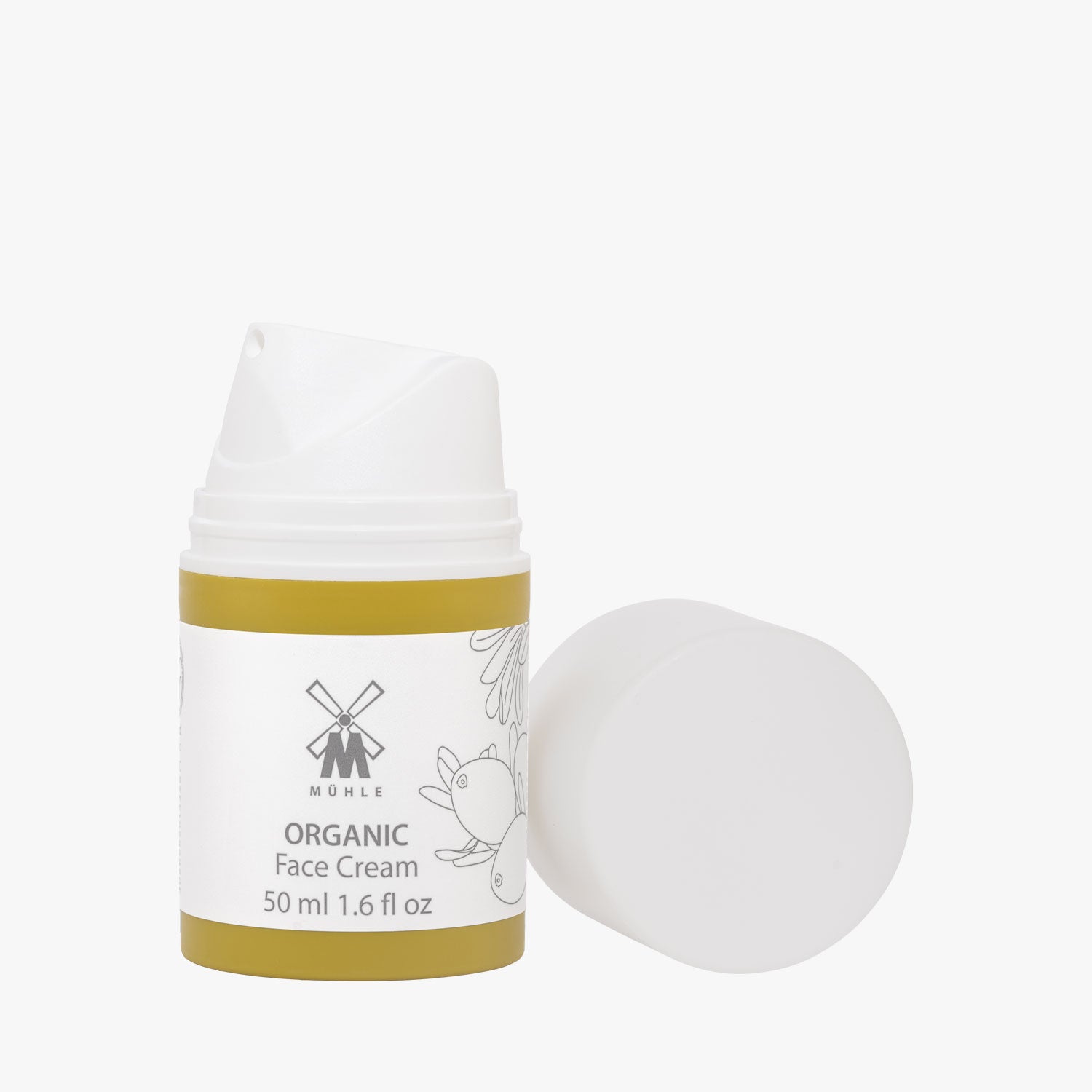 MÜHLE Gesichtscreme Organic, Pumpspender 50ml geöffnet