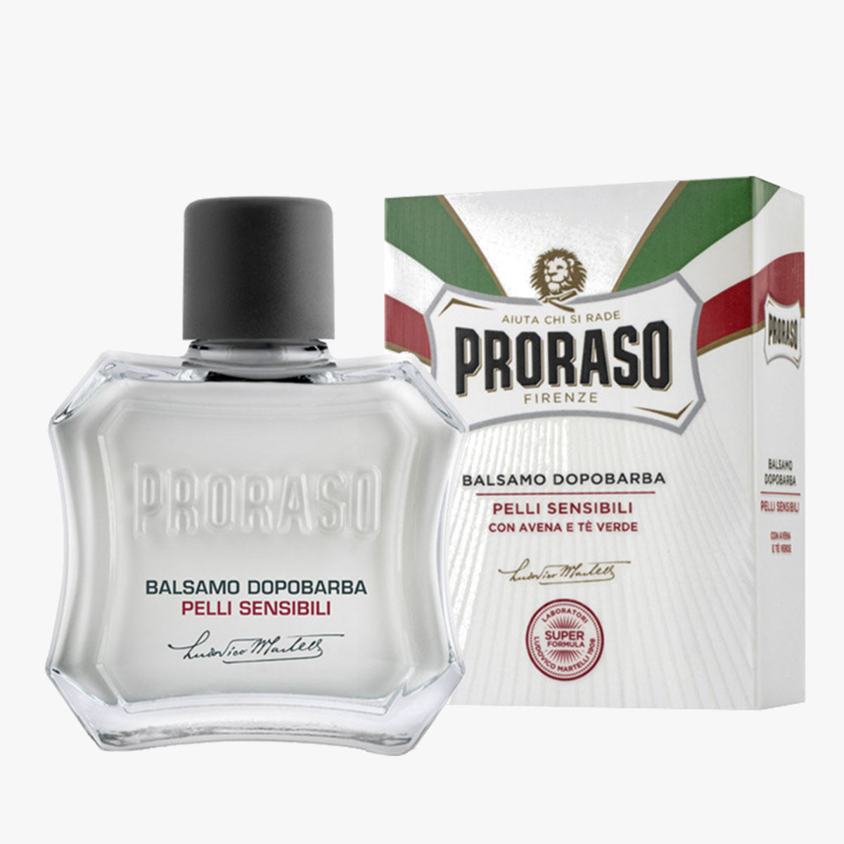 PRORASO Aftershave Balsam White Sensitive Glasflasche 100ml