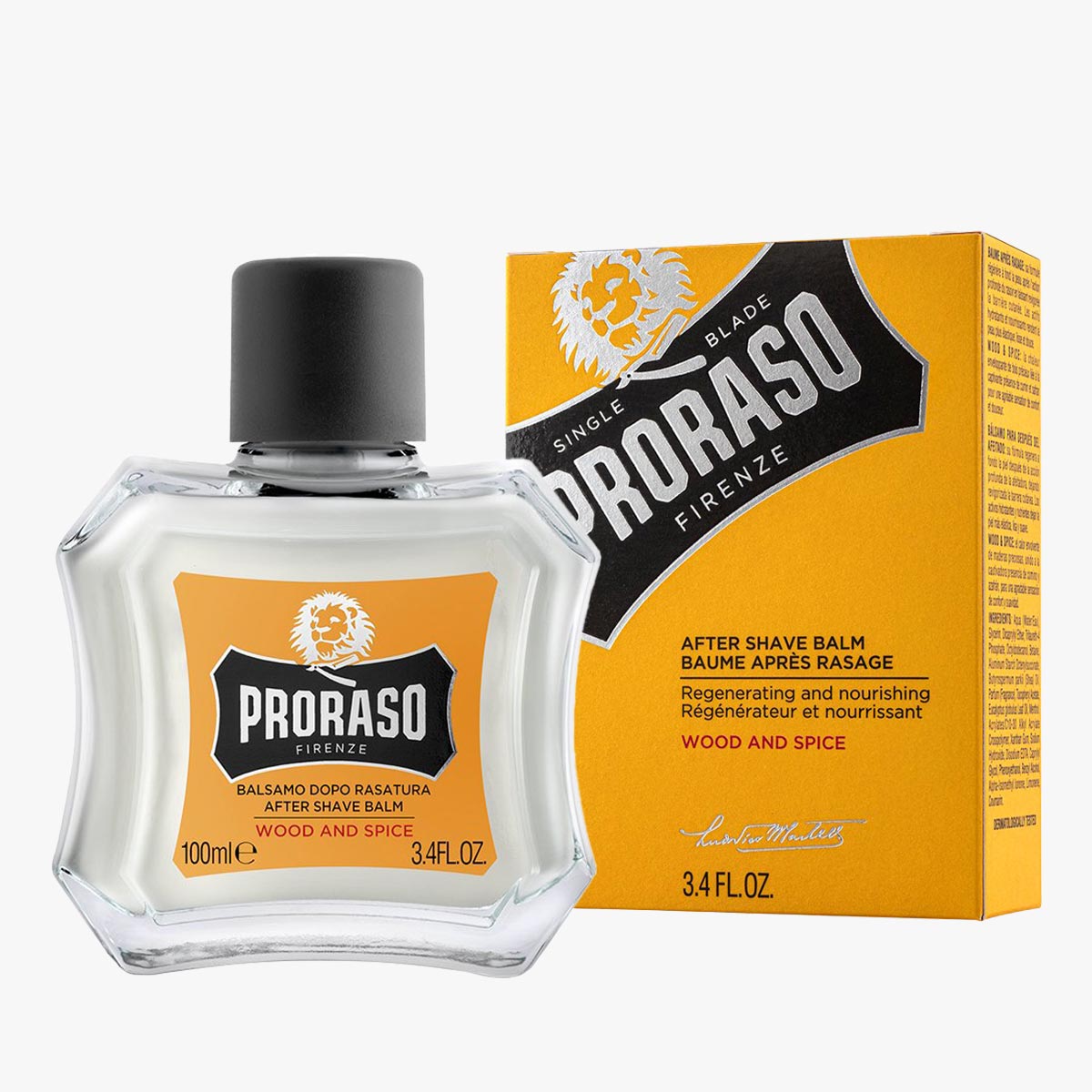 PRORASO Aftershave Balsam Wood & Spice Glasflasche 100ml