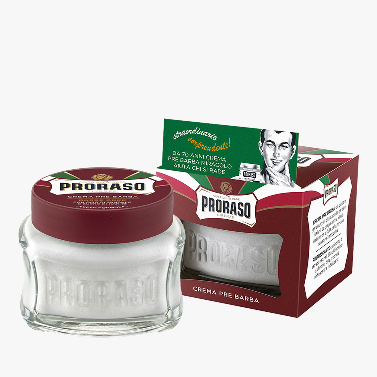 PRORASO Pre-Shave Creme Red Nourish Glastiegel 100ml