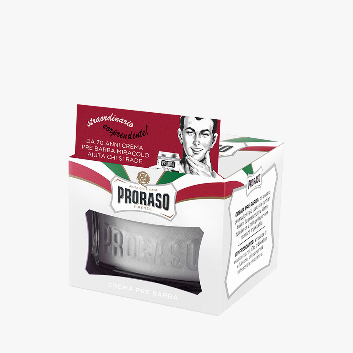 PRORASO Pre-Shave Creme White Sensitive Glastiegel 100ml