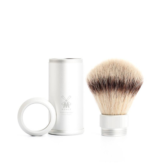 MÜHLE Reise-Pinsel Silvertip Fibres® 21mm Alu grau